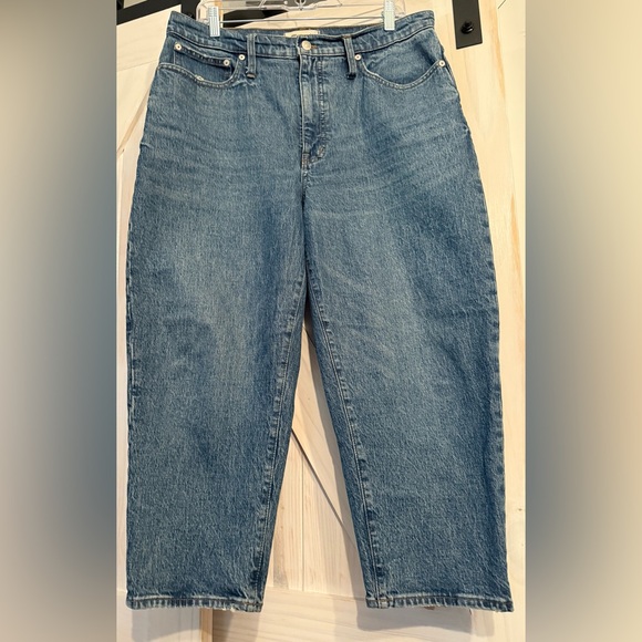 Madewell Balloon Jeans Women Sz 31 P Denim Blue Gently Worn - Picture 3 of 14